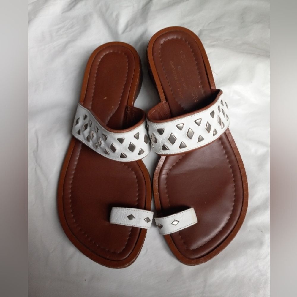 Donald J Pliner White Sandals